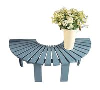Generico Supporto per Piante in Legno, Panca Avvolgente per Albero, Seduta da Esterno Resistente alle intemperie, panchine da Giardino, Sedia Decorativa Curva per Cortile - Nero Blu Marrone