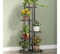 Generico Supporto per Piante in Metallo a più Livelli con Secchiello per Fiori - Supporto Decorativo a 3/4 Livelli per Piante da Interno/Esterno - Decorazione Perfetta per la casa e Il Giardino, Port