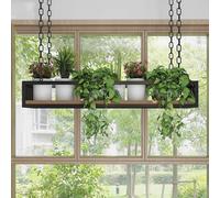 Generico Supporto per Piante - Mensole a soffitto sospese, Supporto per Piante in Metallo da Parete, mensole Decorative sospese per vasi di Fiori, Libri e Bottiglie di v