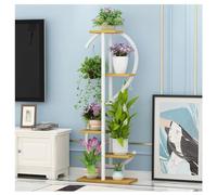 Generico Supporto per Piante - Supporto per Piante a 5 Livelli per Interni, Supporto angolare in Metallo per Piante sospese e in Vaso, Porta Fiori con Diverse Assi di Le