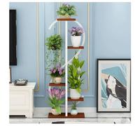 Generico Supporto per Piante - Supporto per Piante a 5 Livelli per Interni, Supporto angolare in Metallo per Piante sospese e in Vaso, Porta Fiori con Diverse Assi di Le