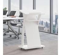 Generico Supporto per podio con leggio Mobile con Ruote - Pulpito in Legno massello Regolabile per Chiesa, conferenze ed Eventi - Tavolo per discorsi Portatile per Una Facile Installazione e spostame