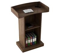 Generico Supporto per podio in Legno - Leggio in MDF con ripiano portaoggetti per relatori, Ideale per conferenze, Auditorium, chiese - Banco Reception da Pavimento 23,6" x16,5 x47,2