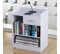 Generico Supporto per podio Portatile in Legno con Ruote - Leggio Mobile per Chiesa, discorsi del Pastore, Supporto per Microfono, scrivania per relatori da Terra, pulpito per la Ricezione dei Client