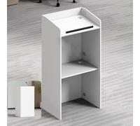 Generico Supporto per podio Portatile Regolabile con Spazio di archiviazione, Piano Inclinato e Fermo per i Bordi, Ideale per presentazioni in Aula e in Chiesa, Perfetto per discorsi - Leggio Bianco