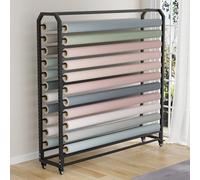 Generico Supporto per Rotoli di Tessuto Commerciale con Asta Appendiabiti Regolabile, Grande, Organizer in Acciaio Resistente con Ruote, Supporto Mobile per pellicole Che cambiano Colore per Auto, PE