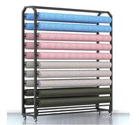 Generico Supporto per Rotoli di Tessuto con Asta Appendiabiti Regolabile, Grande Supporto per Rotoli di Tessuto, Organizer Commerciale in Acciaio Resistente con Ruote, Supporto per Rotoli di Tessuto