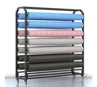 Generico Supporto per Rotoli di Tessuto di Grandi Dimensioni con Asta di Sospensione Regolabile, Organizer Commerciale in Acciaio Resistente con Ruote, Supporto per Rotoli di Tessuto in Acciaio resis