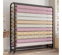 Generico Supporto per Rotoli di Tessuto di Grandi Dimensioni con Asta di Sospensione Regolabile, Organizer in Acciaio Resistente per Uso Commerciale con Ruote, Supporto per Pellicola per Auto con Cam