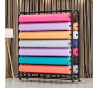 Generico Supporto per Rotoli di Tessuto Regolabile, Grande, Organizer in Acciaio Resistente per Uso Commerciale con Ruote, Supporto per Rotoli di Tessuto con Barre di Sospensione Regolabili, Organize