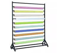 Generico Supporto per Rotolo di Tessuto Regolabile, Grande, Organizer in Acciaio Resistente per Uso Commerciale con Ruote, Carrello Mobile per Vinile, Grande Supporto per Rotolo di Tessuto, con rotel