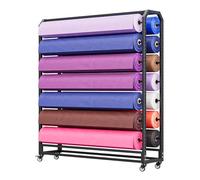 Generico Supporto per Rotolo di Tessuto Regolabile, Grande, Organizer in Acciaio Resistente per Uso Commerciale con Ruote, espositore per Pellicola Auto con Cambio Colore Regolabile con Ripiani in Me