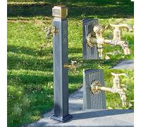 Generico Supporto per Rubinetto da Esterno Indipendente con Rubinetto antigelo, Supporto Verticale per Tubo da Giardino, Resistente Colonna d'Acqua con Montaggio a Pavimento e Rubinetto a 2 Fori per