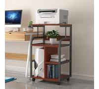 Genérico Supporto per stampante con vano portaoggetti, grande carrello da pavimento con ruote, supporto per computer, per stampante per l'ufficio domestico, porta-fax, scanner e raccoglitori(Brown)