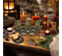 Generico Supporto per tarocchi -29 cm Espositore in legno a farfalla | Portacarte rettangolare per chiromanzia, meditazione, ufficio domestico, per i collezionisti adulti di compleanno di Natale