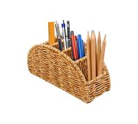 Generico Supporto per telecomando - Simil rattan, 23x8 cm | remoto, scatola organizer da comodino | Portaoggetti in tessuto per telecomandi TV, e piccoli oggetti per soggiorno, camera da