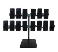 Generico Supporto per Telefono Cellulare Multi-Dispositivo per Streaming Live e videoconferenze, Supporto in Metallo a 2 Livelli per 14 telefoni, Organizer Multi-Telefono Regolabile