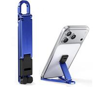 Generico Supporto per Telefono Pieghevole in Lega di Alluminio (Blu) | Portachiavi Supporto da Scrivania Pieghevole, Supporto Portatile per Telefono da Viaggio a Mani Libere per Ufficio, Viaggio