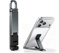 Generico Supporto per Telefono Pieghevole in Lega di Alluminio (Grigio) | Portachiavi Supporto da Scrivania Pieghevole, Supporto Portatile per Telefono da Viaggio a Mani Libere per Ufficio, Viaggio