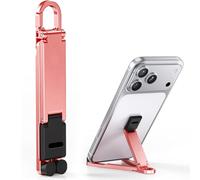 Generico Supporto per Telefono Pieghevole in Lega di Alluminio (Rosa) | Portachiavi Supporto da Scrivania Pieghevole, Supporto Portatile per Telefono da Viaggio a Mani Libere per Ufficio, Viaggio