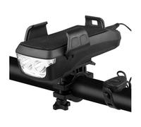 Generico Supporto per telefono portatile ricaricabile 4 in 1 per faro da bicicletta con clacson e power bank, impermeabile e multifunzione, 130 dB, campanello da 130 dB, caricatore 4000 mAh