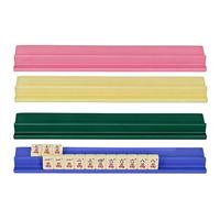 Generico Supporto per Tessere del Mahjong,Organizzatore Compatto da 4 Pezzi per Domino - Porta Supporti Per Mahjong Da Tavolo,Per Casa, Viaggio, Club, Feste di Vacanza, e Raduni Familiari Festivi