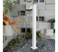 Generico Supporto per Tubo dell'Acqua con Rubinetto - Colonna d'Acqua da Giardino Versatile, idrante da Esterno, Fontana per Tutte Le Forme (Rotonda/Quadrata/Esagonale) - 95 cm, Bianca, Ideale per va