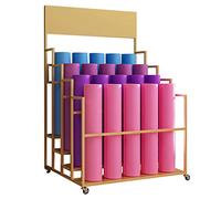 Generico Supporto portaoggetti per Tappetino Yoga a 4 Ripiani in Oro - Grande Supporto per Attrezzi da Palestra per casa e Palestra, Organizer per rulli in Schiuma e Attrezzi da Fitness, salvaspazio