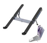 Generico Supporto Portatile con Base Docking | Base in Lega di Alluminio con USB HUB e Supporto per Tablet | Holder Portatile per Laptop,Per Casa Ufficio Gioco Scrivania Viaggio Business e