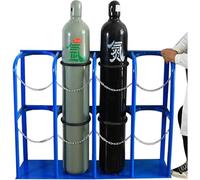 Generico Supporto Portatile per bombole di Ossigeno ad Alta Resistenza, Dispositivo antiribaltamento per bombole di Gas da 40 Litri, scaffale di stoccaggio in Metallo Indipendente per Uso in Officina