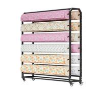 Generico Supporto Regolabile per Rotoli di Tessuto con Ruote, 16 aste per Vinile/Pelle/Carta da Parati, espositore Mobile per pellicole adesive Auto Che cambiano Colore, Perfetto per progetti creativ