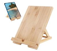 Genérico Supporto Tablet - Legno 24,8 x 18,5 x 5,3 cm | Porta Tablet | Fermalibri Pieghevole in Legno | Riposo Lettura con Foro Carico per Scrivania, Cucina, Studio e Uso Mani Libere