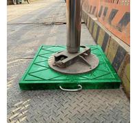 Generico Supporto Universale in Gomma per cric per rimorchio - Giallo/Verde, 15,7" x15,7 x2,4, Blocco impilabile e Antiscivolo per la distribuzione del Peso, Protezione del Terreno, Accessorio per ca