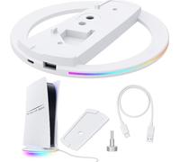 Genérico Supporto verticale antiscivolo con luce RGB, base multifunzionale per PlayStation 5, PS5Slim, PS5Pro, accessori completi per console PS5.
