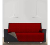 Generico Susanna Home Copridivano Trapuntato, Antimachia,Idrorepellente, Double Face - Modello Lello (Rosso/Tortora, Divano 3 Posti)