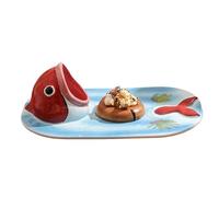 Generico Sushi Plate, Ceramic Hand-Painted Dish Bowl For Kitchen Salad Dinner, Hotel Restaurant Serving Plate, Perfect For Home Lunch Food Party And Elegant Dining, Functional Shape, 13.39x7.87x4.33