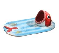 Generico Sushi Plate - Sushi Serving Tray | Japanese Sushhi Dish, Portable Bamboo Sushii Tray, Ceramic Hand Painted Dish Bowl For Hotel Restaurant Salad Kitchen Dinner Home Food Party And Lunchh