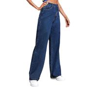 Generico Sweatpants That Look Like Jeans Boyfriend Jeans Sweatpant Jeans High Waisted with Pockets Cute Sweatpants for Women (Dark Blue,XL)