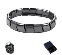Generico Sweevly Hematite Bracelet, Hemys Hematite Bracelet for Men, Natural Hematites Stone Adjustable Elastic Bracelets, Stylish Masculine Design - Reclaim Confidence and Drive (1)