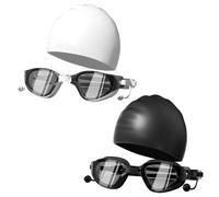 Generico Swim Goggles - Polycarbonate & Silicone, Standard Size Anti-Fog UV Protection | Comfortable Unisex Swimming Goggles With Cap For Women, Boys, Girls, Teens, Youth, Husband, Son, Daughter