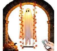 Generico Swinging Ghost Outdoor Decor - Spooky Maple Leaves Ornaments