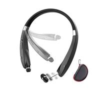 Generico SX-991Auricolari pieghevoli wireless veri Auricolari Bluetooth con archetto da collo stereo Cuffie cancellazione del rumore microfono(Black)