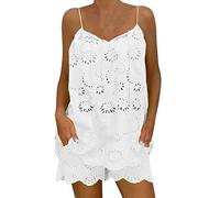 Generico T-Shirt Corta a Maniche Corte Tinta Unita da Donna Pantaloni Larghi Casual a Due Pezzi Vestiti Estivi Neonato Maschio Pantaloni Tuta Donna Cotone Pagliaccetto Donna Sexy