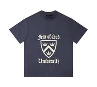 Generico T-Shirt da Uomo A Maniche Corte Grigio in Piedi Collo - Morbido E Traspirante, Logo dello Scudo Stampato, Loose Fit, Durevole, Street Style-color02||x_l