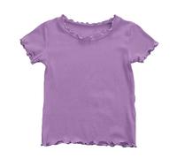 Generico t Shirt Donna firmate Tshirt Bianca Bambina Modelli Corti pratici e Comodi, Linea Classica Compatibile con Tutti Gli Stili quotidiani(Viola5-6 Anni)_1
