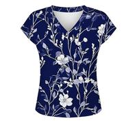 Generico T-Shirt Girocollo Stampata, Morbida, Basic per Tutti i Giorni, vestibilità Comoda e Traspirante, Top alla Moda per Donna, per Il Weekend