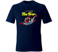 Generico T-Shirt Goldrake Atlas UFO Robot Japan Logo Anime Manga Cartoon (IT, Testo, XL, Regular, Regular, Blu)