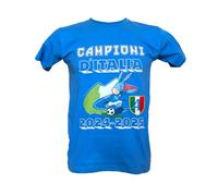 Generico T-Shirt Napoli Campione d'Italia 2024-2025 4 Scudetto, Disponibile in Blu, Bianco, Nero, Taglie da Bambino Ragazzo (IT, età, 5 Anni, 6 Anni, Regular, Azzurra)