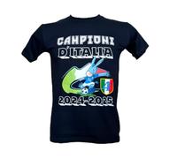 Generico T-Shirt Napoli Campione d'Italia 2024-2025 4 Scudetto, Disponibile in Blu, Bianco, Nero, Taglie da Adulto (IT, Testo, L, Regular, Regular, Blu)