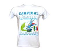 Generico T-Shirt Napoli Campione d'Italia 2024-2025 4 Scudetto, Disponibile in Blu, Bianco, Nero, Taglie da Adulto (IT, Testo, L, Regular, Regular, Bianca)